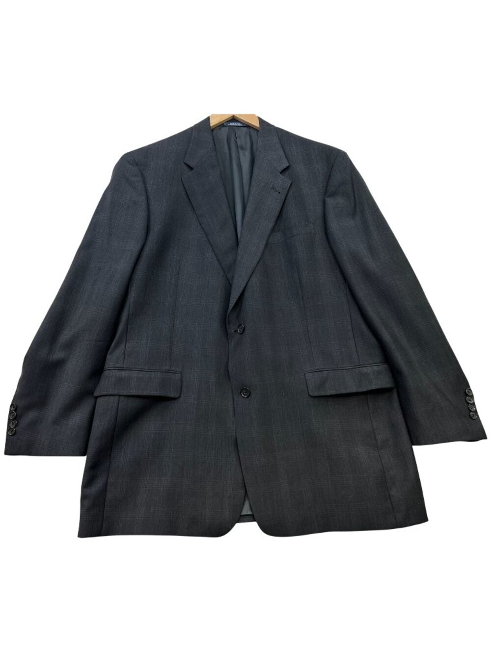 Austin Reed Men's Wool 2 Button Suit Jacket Blazer Long Sleeve Sz 46L Gray Plaid